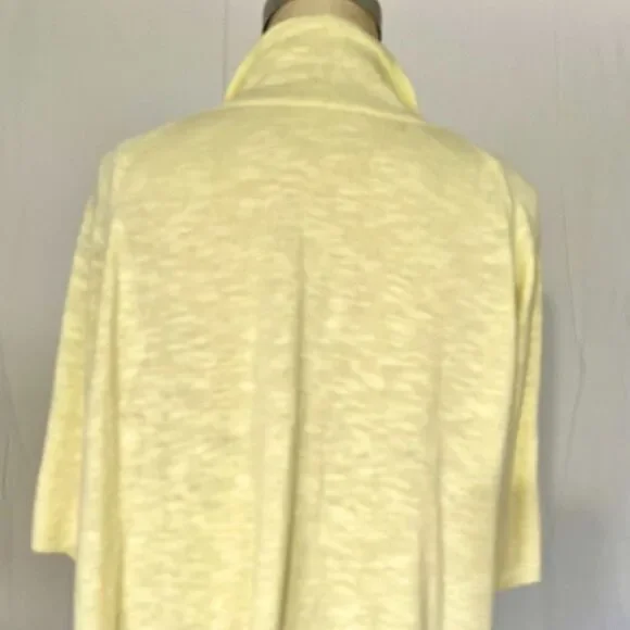 Eileen Fisher Lightweight Yellow Linen Summer Cardigan 1X - Picture 4 of 6